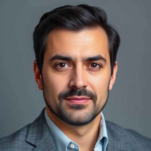 A man with dark hair and a beard, wearing a gray suit jacket, is the Head of Itinerary Design at Wanderlust Escapes.