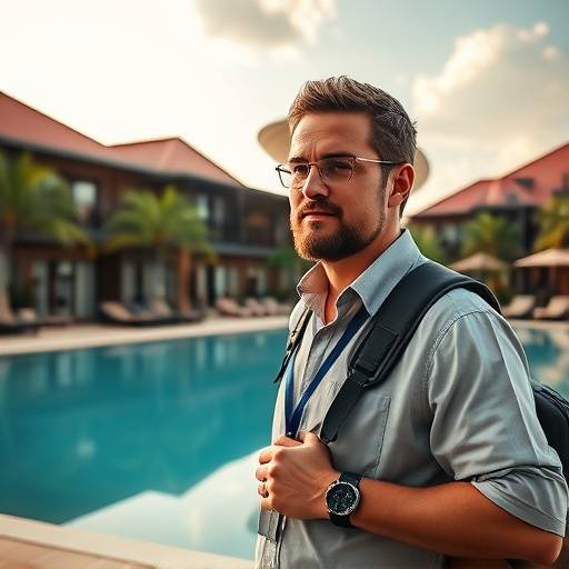 A travel manager overseeing on-site logistics at a luxury resort.