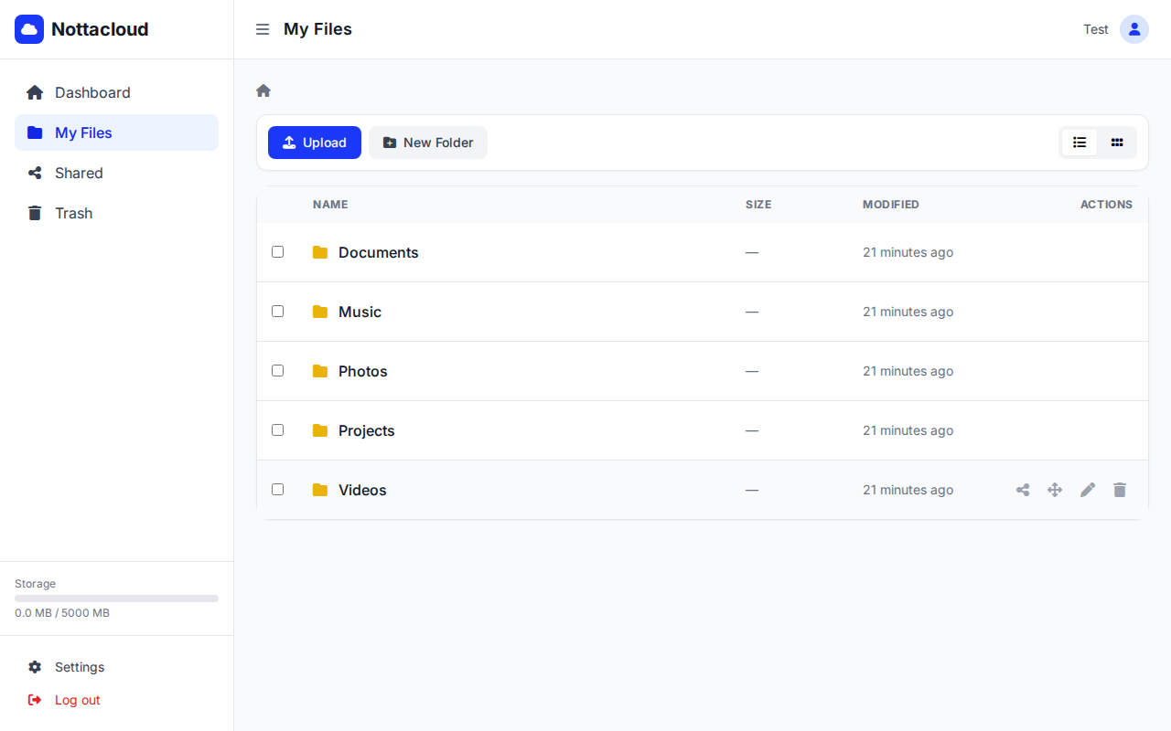 Nottacloud file browser